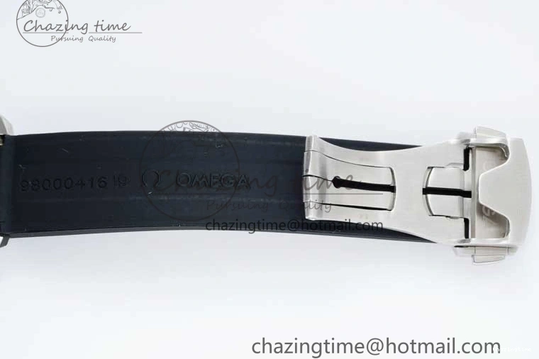 0706 TopPick Speedmaster Racing Master SS HKF Best Edition White Black Dial on Black Rubber Strap A 7813